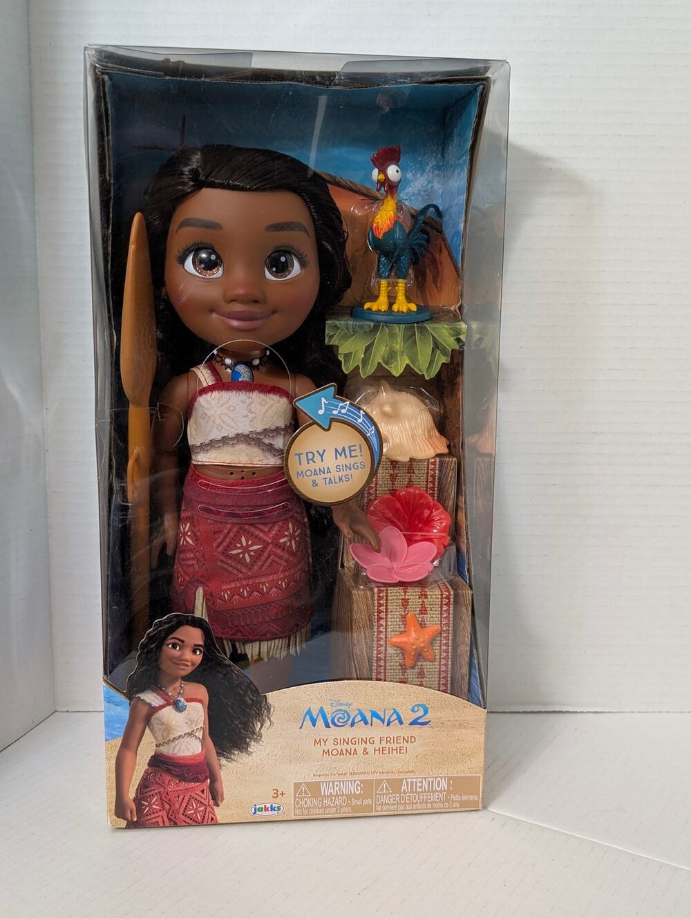 Disney Moana 2 Singing Friend Doll Heihei NIB Jakks Pacific Musical Princess Toy